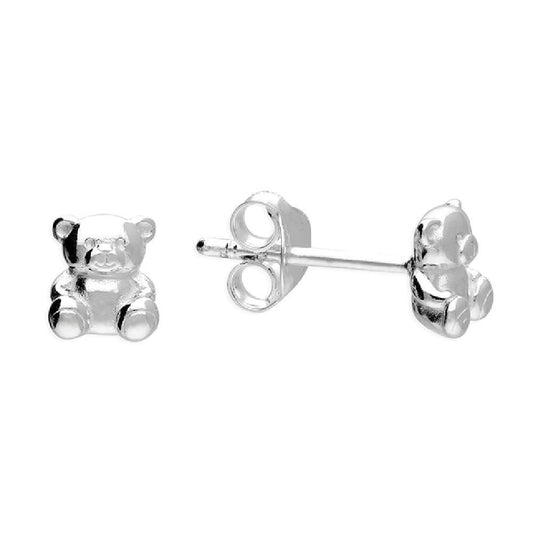 Sterling Silver Small Teddy Stud Earrings