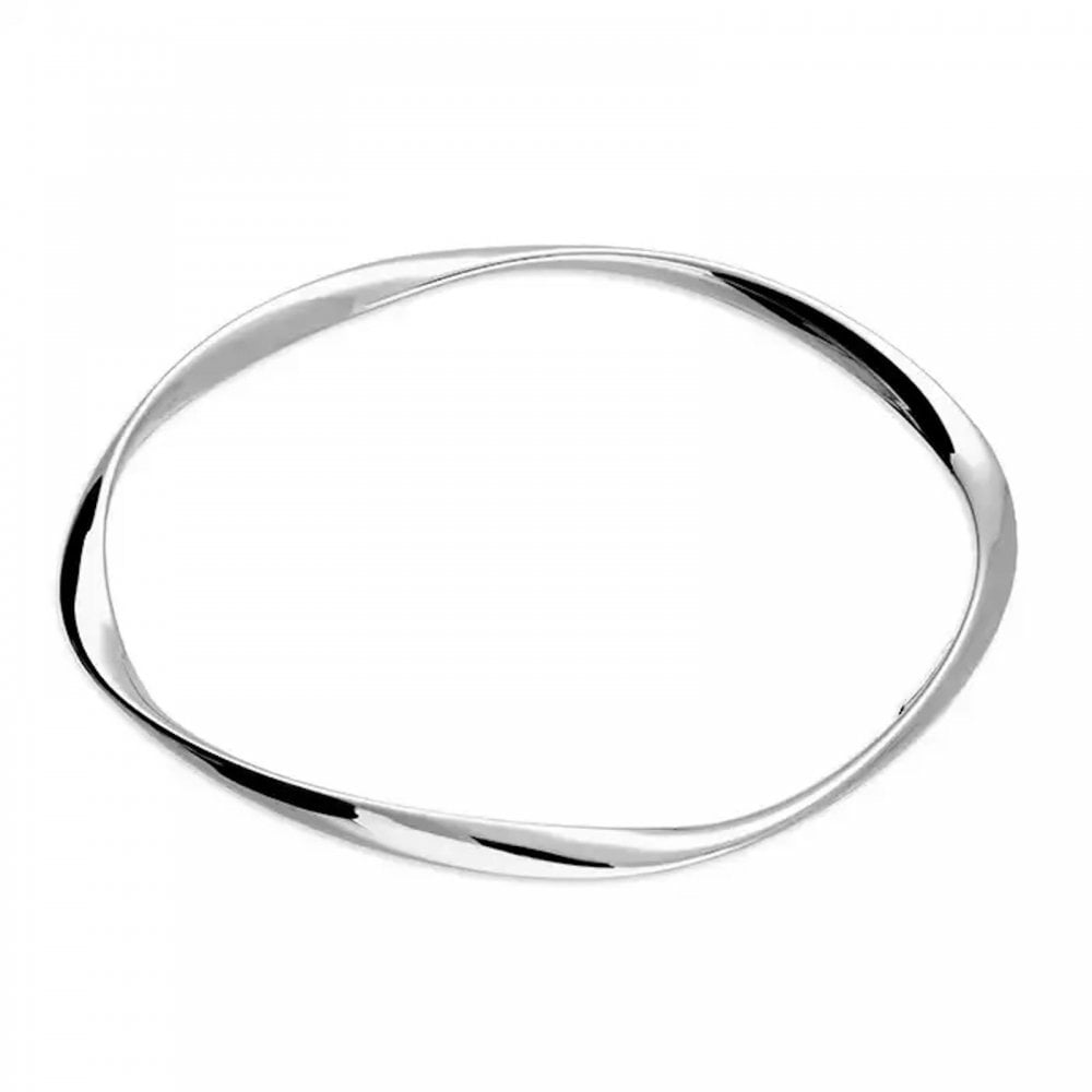 Sterling Silver Soft Twist Plain Slave Bangle