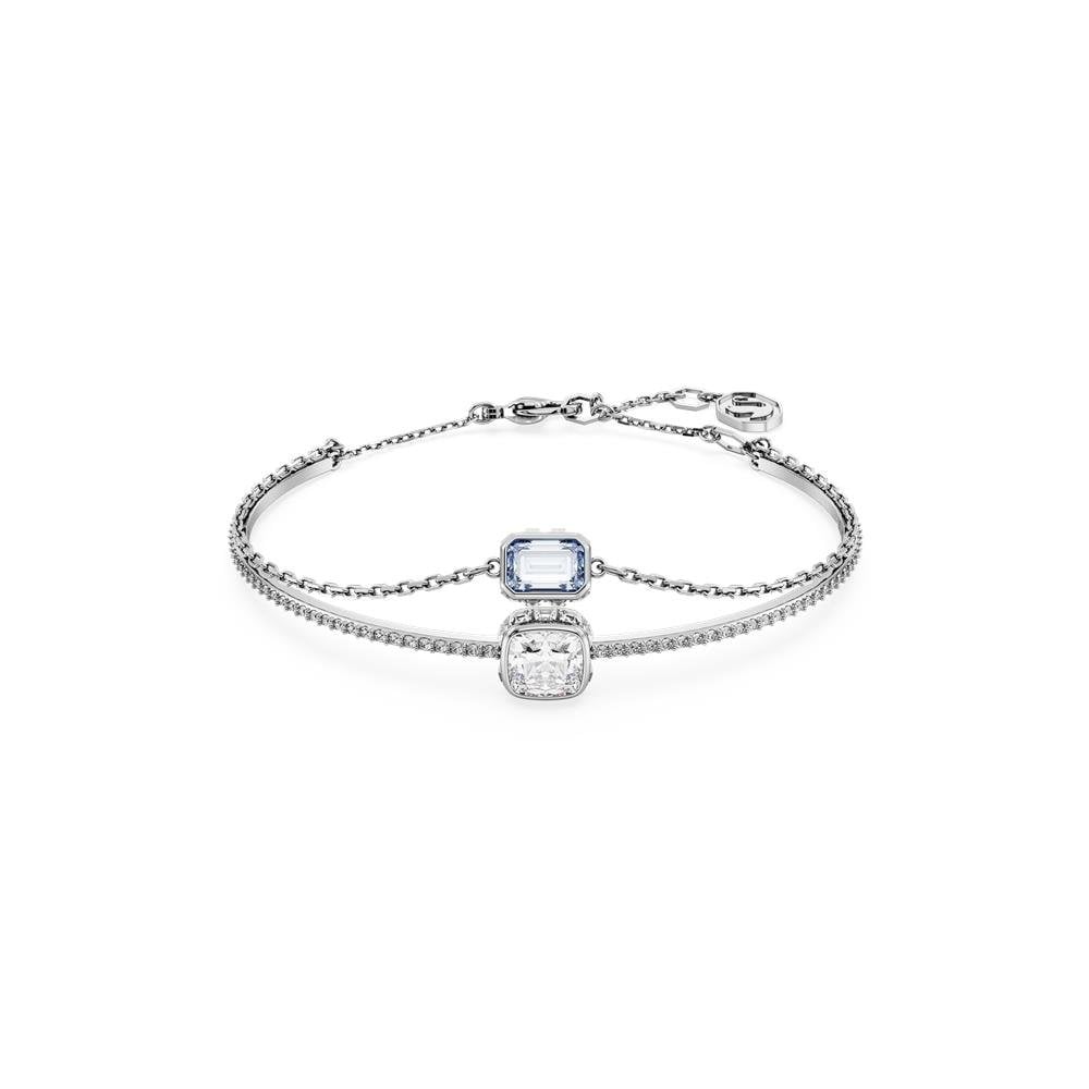 Stilla Mixed Cut Blue Rhodium Bangle