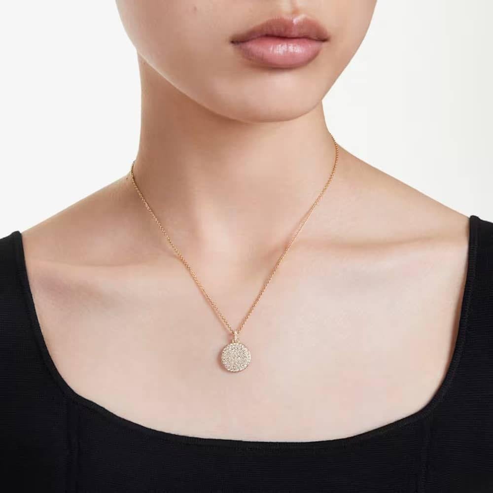 Sublima Gold Plated White Crystal Necklace
