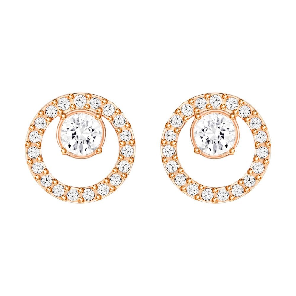 Swarovski Creativity Circle Rose Tone Earrings
