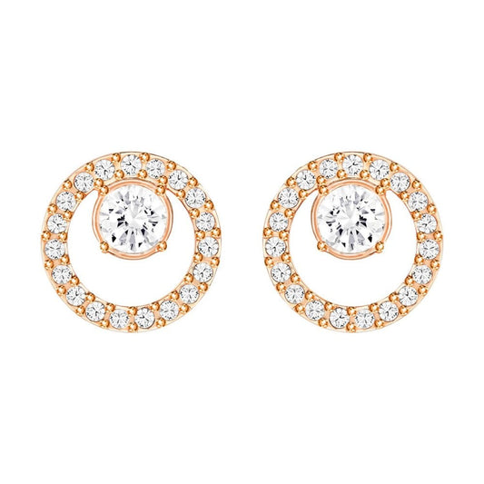 Swarovski Creativity Circle Rose Tone Earrings