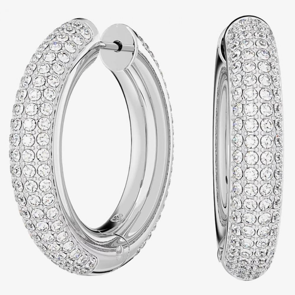 Swarovski Dextera Pave Crystal Hoop Earrings