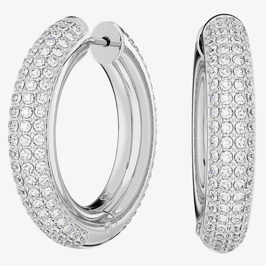 Swarovski Dextera Pave Crystal Hoop Earrings