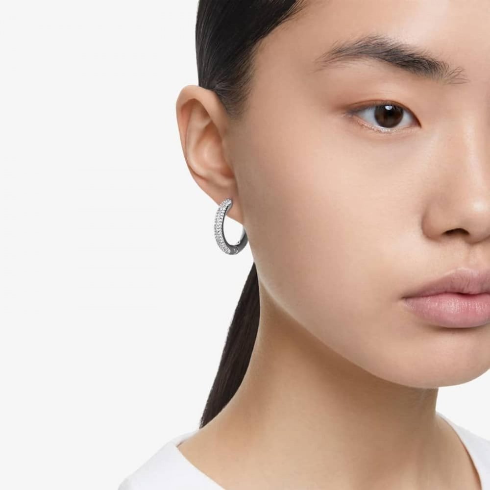 Swarovski Dextera Pave Crystal Hoop Earrings