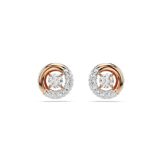 Swarovski Dextera Rose-Gold Round Cut Stud Earrings