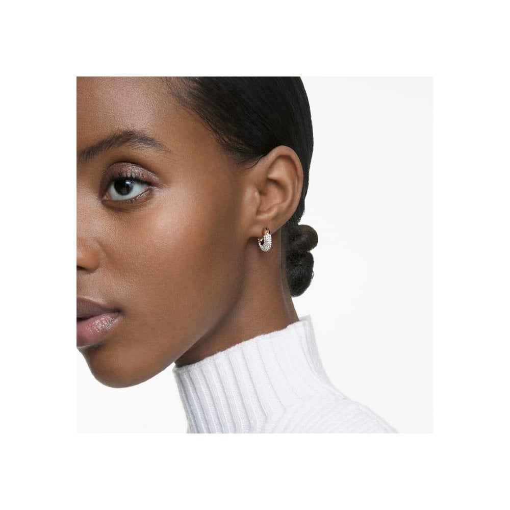 Swarovski Dextera Rose Tone Hoop Earrings