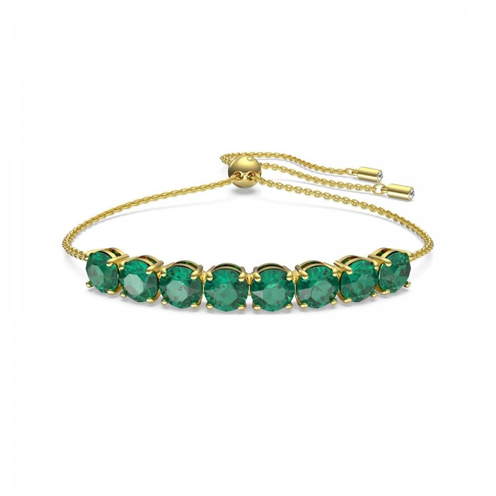 Swarovski Exalta Emerald Green Gold Plate Bracelet