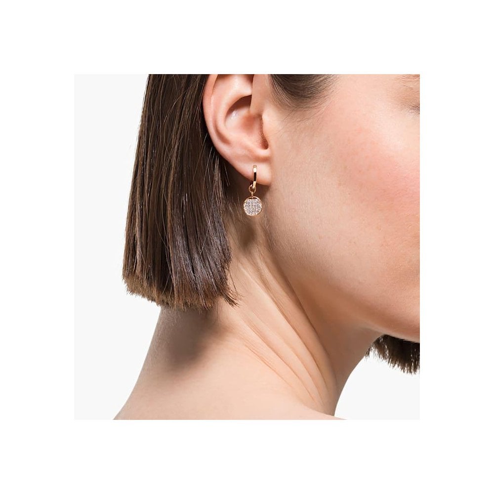 Swarovski Ginger Rose Tone Mini Hoop Earrings