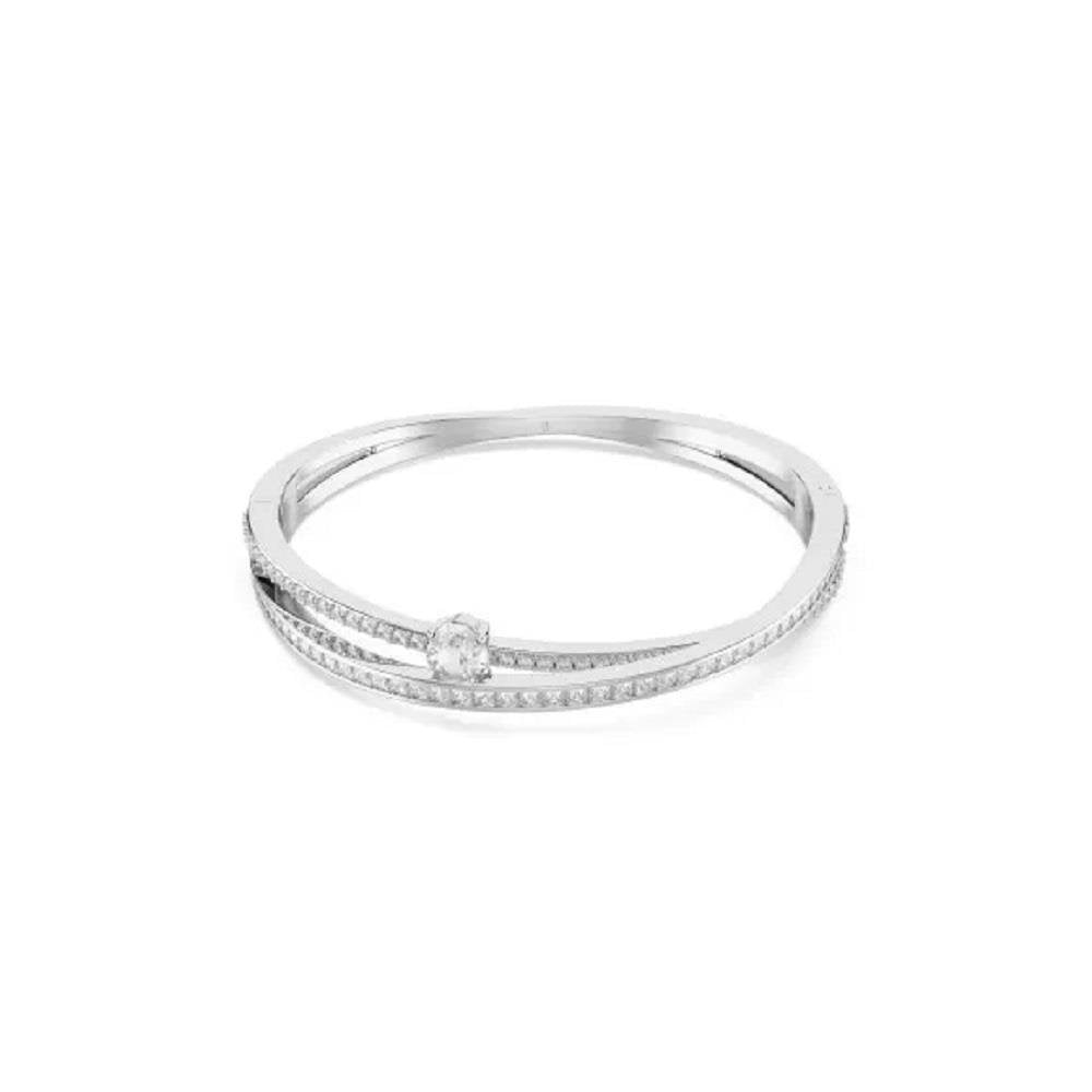 Swarovski Hyperbola Rhodium Plated Mixed Cuts Crystal Bangle