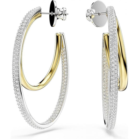 Swarovski Hyperbola Two Tone Gold Circle Earrings