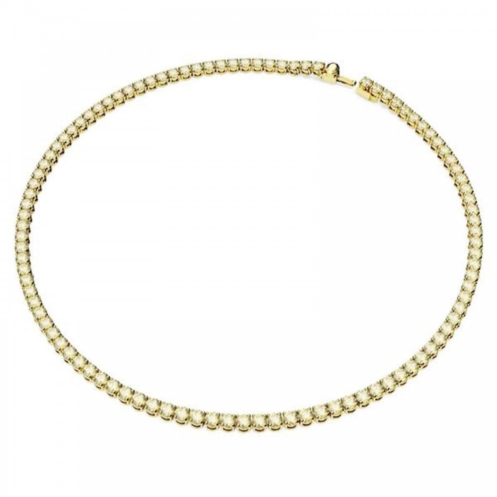 Swarovski Matrix Gold Tennis Necklace