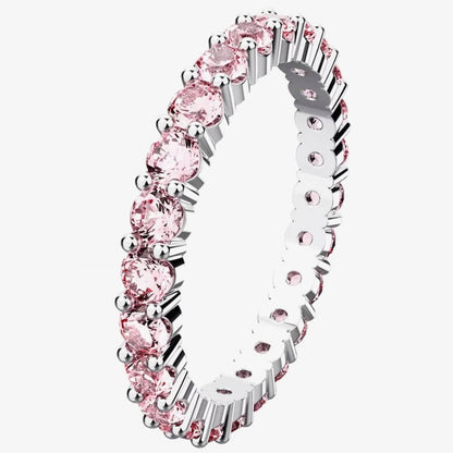 Swarovski Matrix Pink Ring Size 58