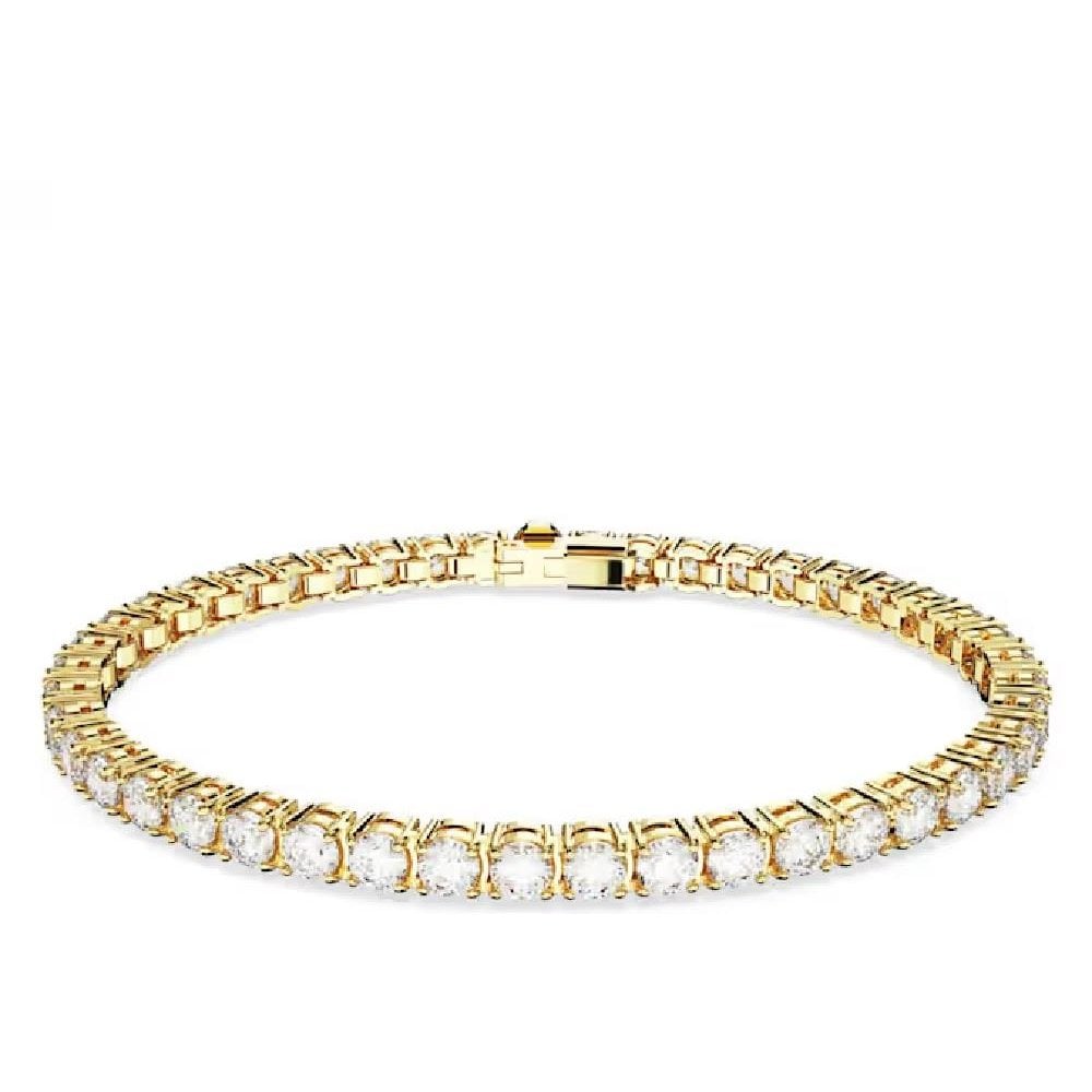 Swarovski Matrix Tennis Bracelet, 18ct Gold Plated