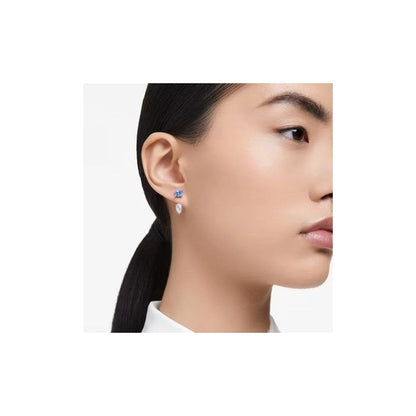 Swarovski Mesmera Mixed Cuts Blue Rhodium Detachable Jacket Drop Earrings
