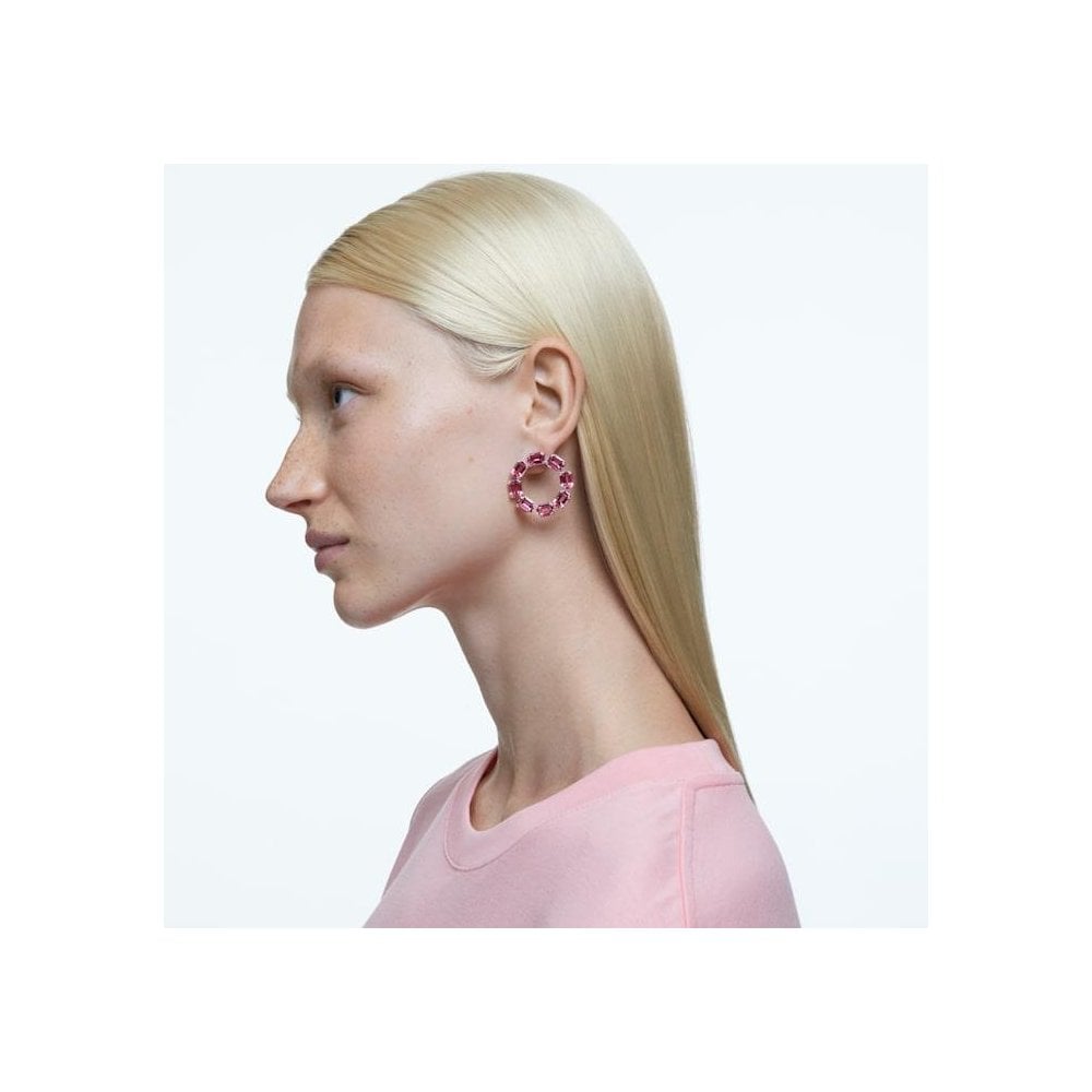 Swarovski Millenia Pink Hoop Earrings