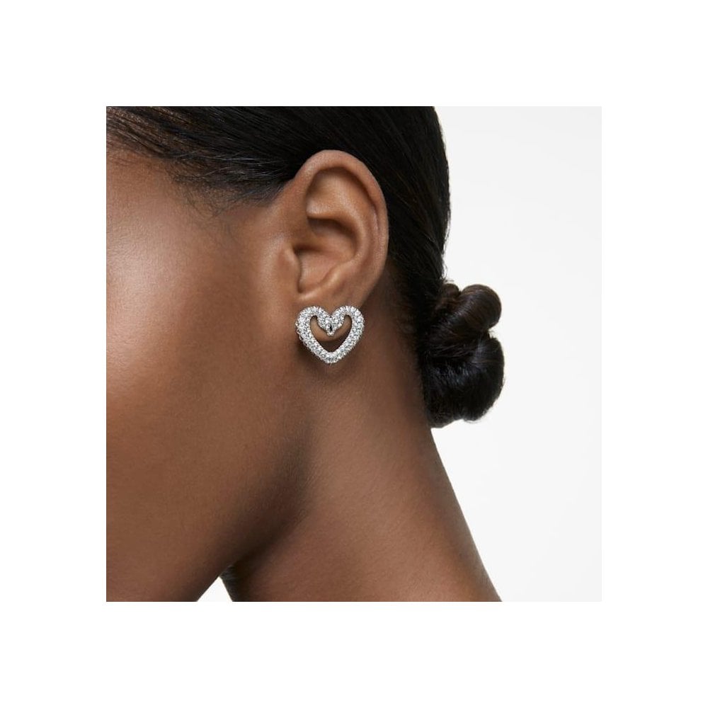 Swarovski Una Small Heart Stud Earrings