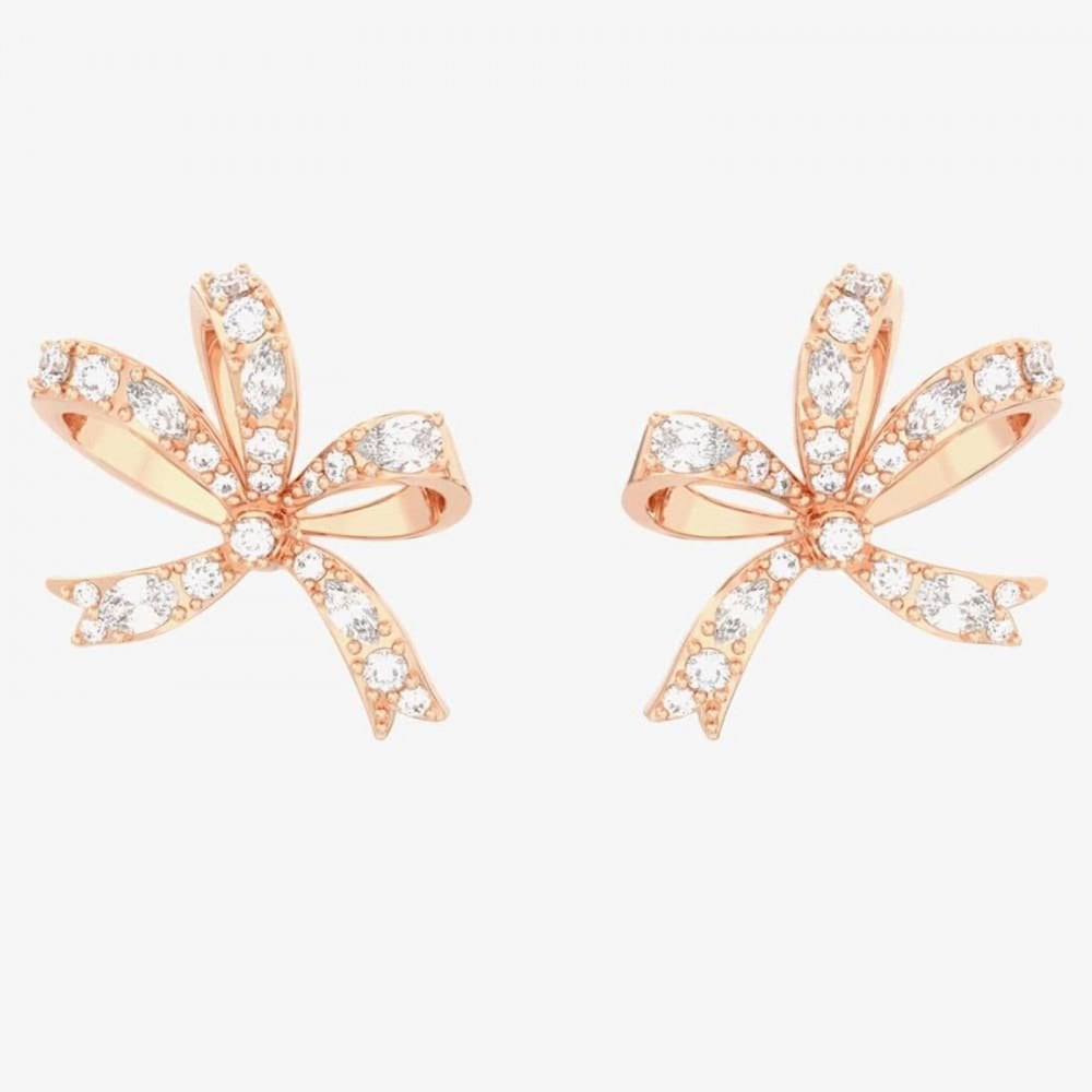 Swarovski Volta Rose Gold Plated Bow Earrings