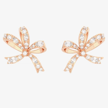Swarovski Volta Rose Gold Plated Bow Earrings