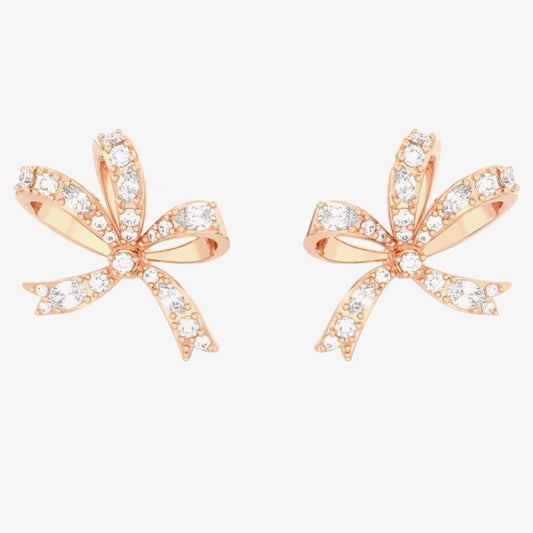 Swarovski Volta Rose Gold Plated Bow Earrings