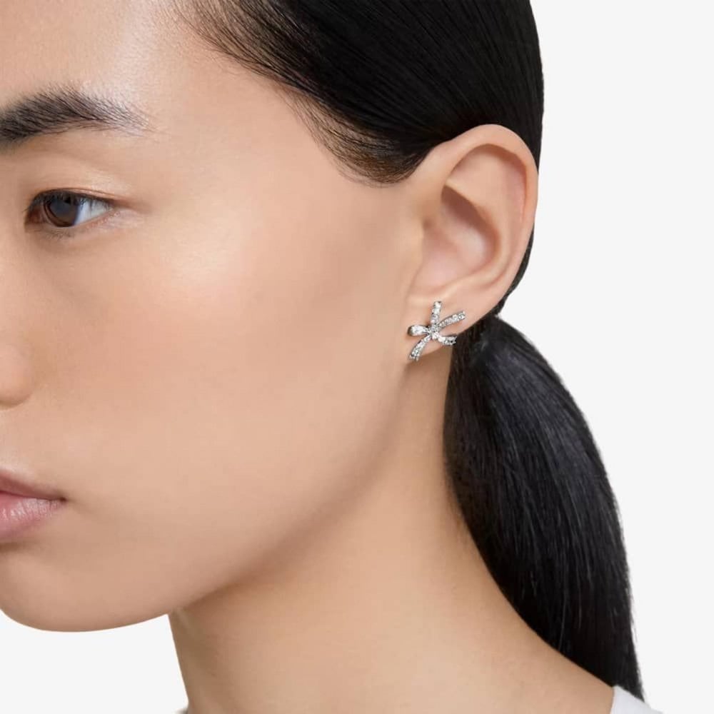Swarovski Volta White Bow Earrings