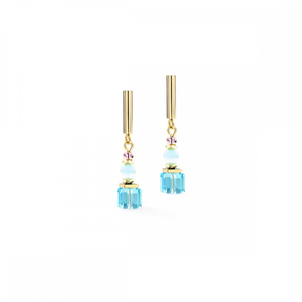 The Cube Aura Pastel Gold Earrings