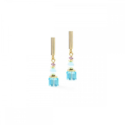 The Cube Aura Pastel Gold Earrings