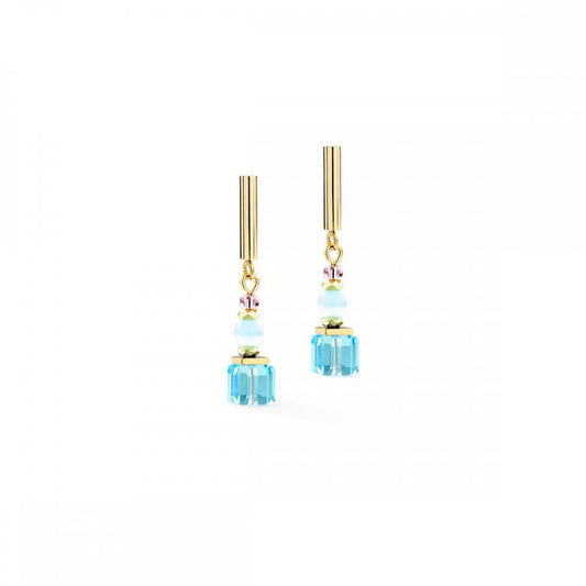 The Cube Aura Pastel Gold Earrings