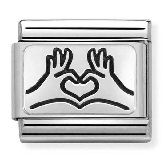 The Nomination CLASSIC Composable Plates Hands To Heart Charm
