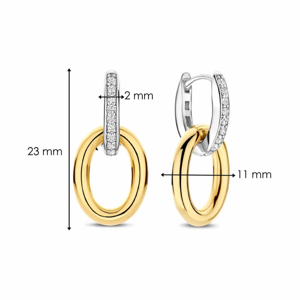 Ti Sento Double Drop Hoop Earrings