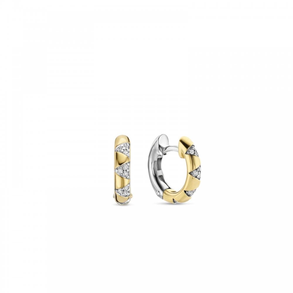 Ti Sento Gold Plated CZ Hoop Earrings