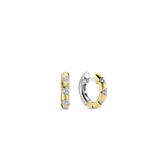 Ti Sento Gold Plated CZ Hoop Earrings
