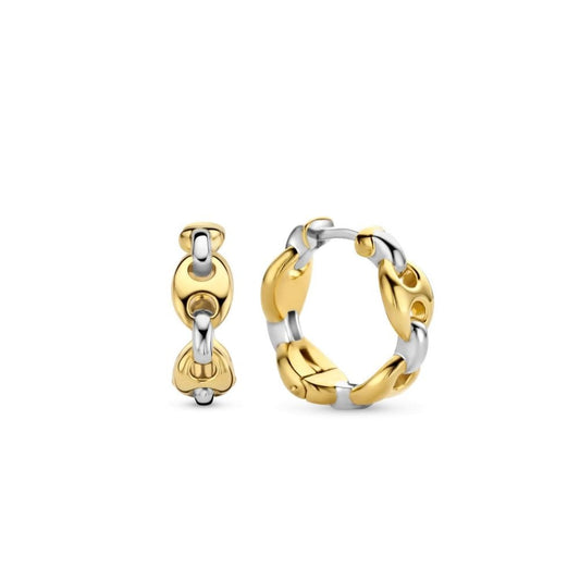 Ti Sento Gold Plated lLink Hoop Earrings