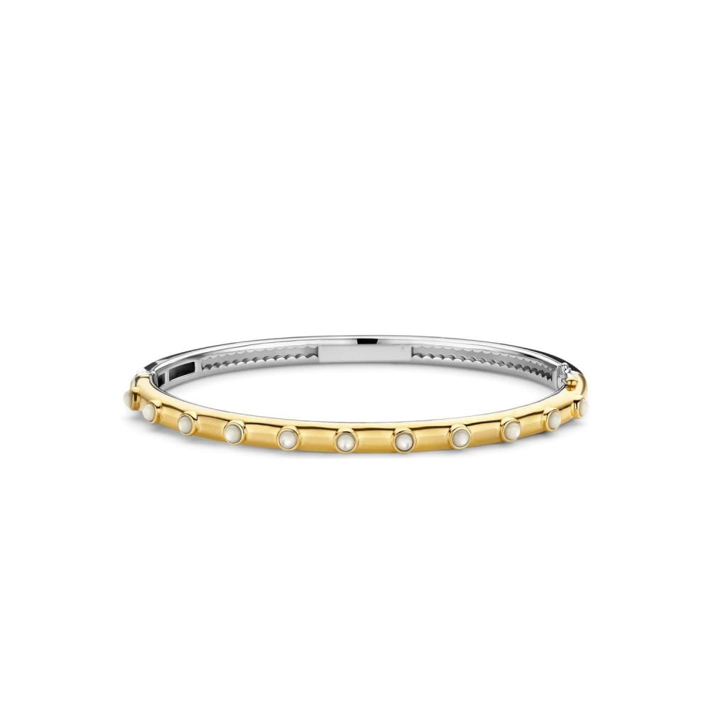 Ti Sento Gold Plated Pearl Bangle