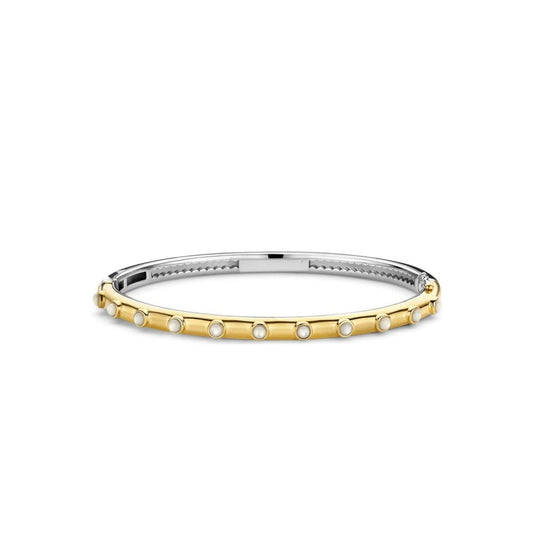 Ti Sento Gold Plated Pearl Bangle