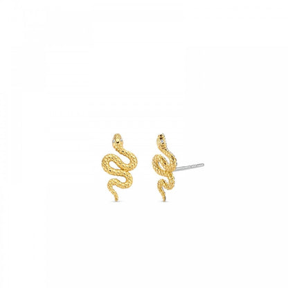 TI SENTO Gold Plated Snake Stud Earrings