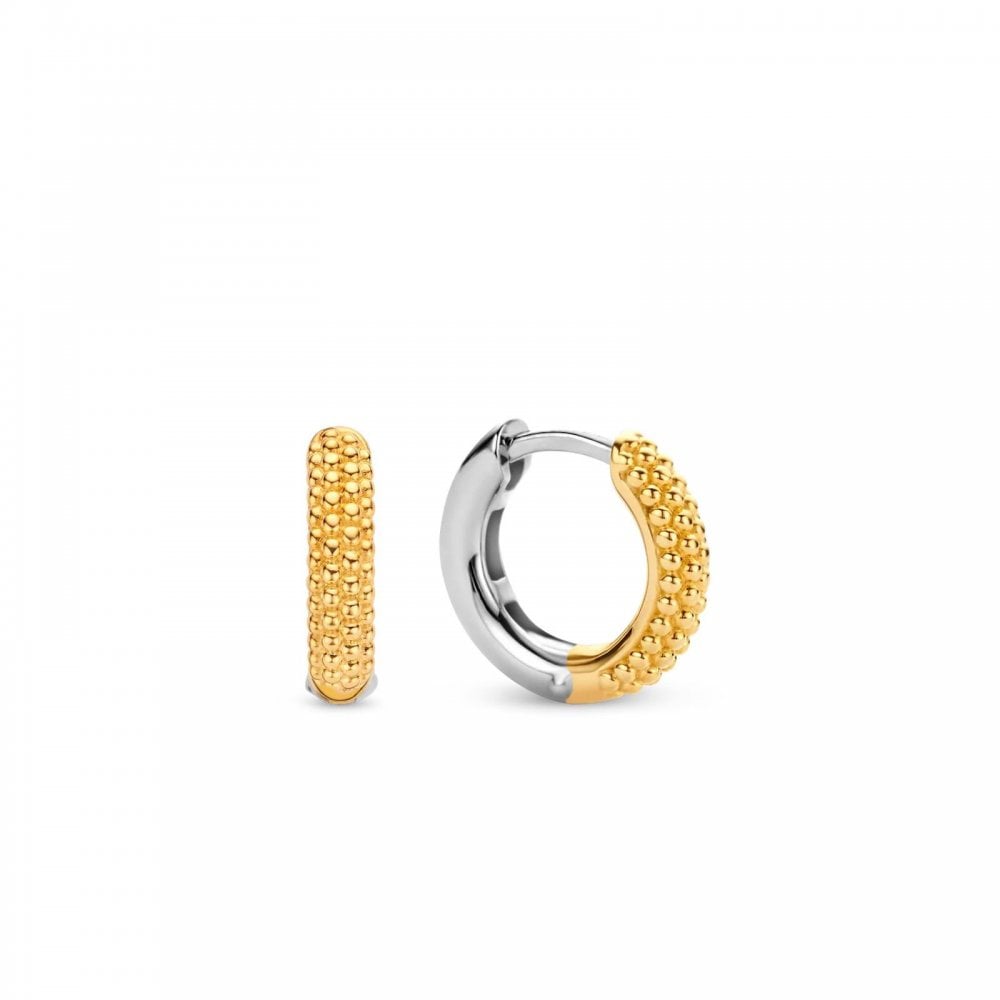 Ti Sento Gold Plated Textured Hoop Earrings