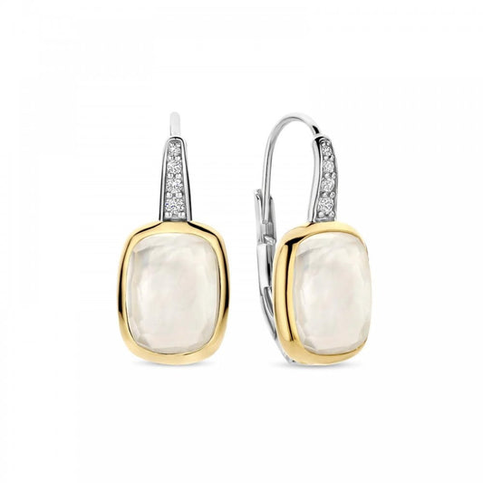 TI SENTO Gold Tone CZ Drop Earrings