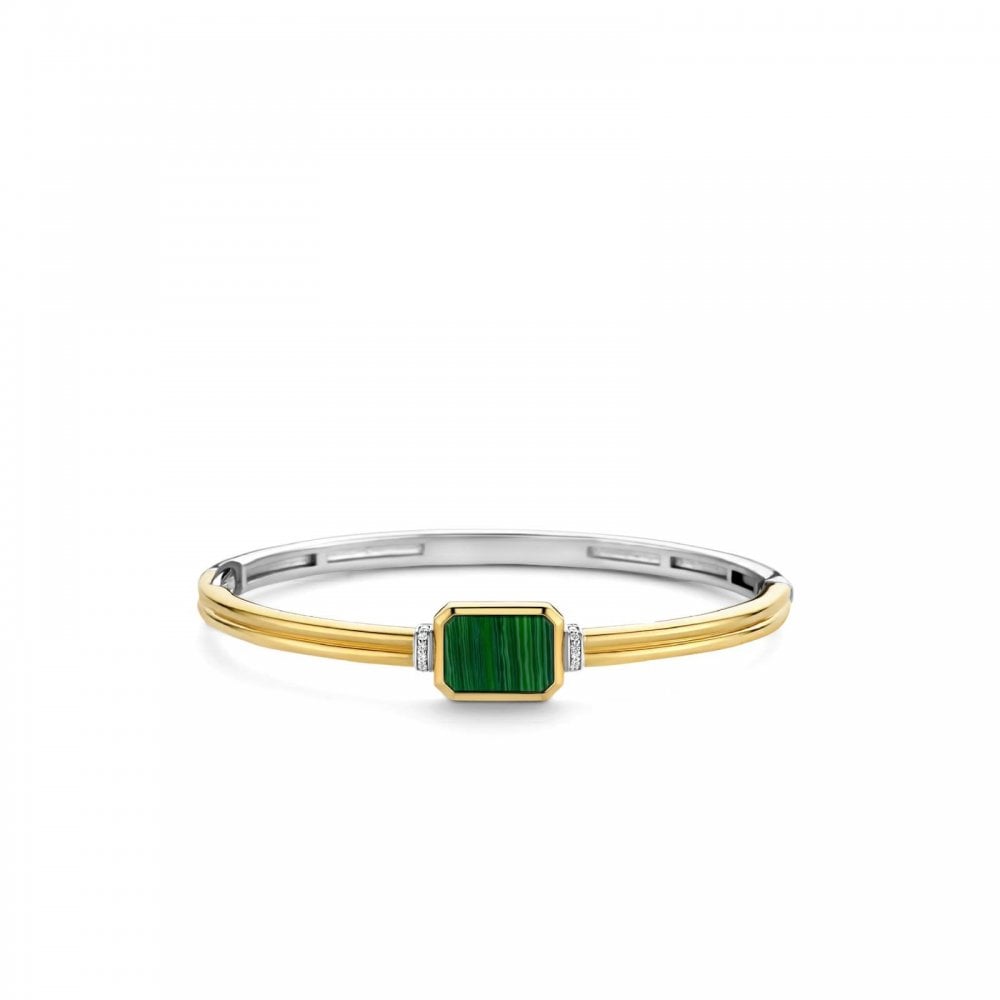TI SENTO Green Malachite Gold Plated Bracelet