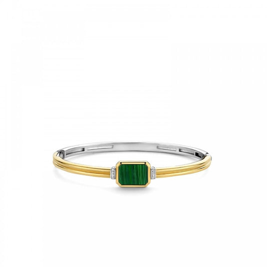 TI SENTO Green Malachite Gold Plated Bracelet