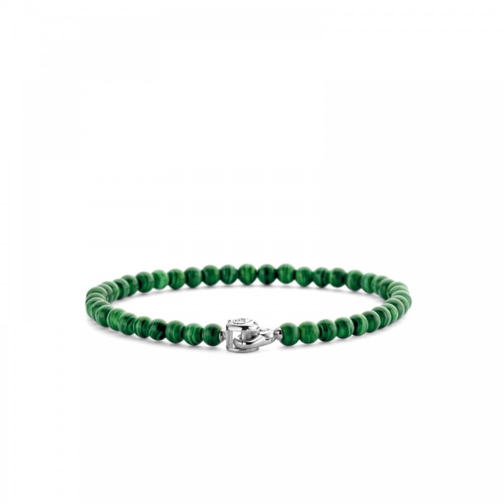 Ti Sento Malachite Green Bead Bracelet