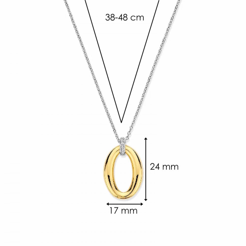 Ti Sento Oval Gold Plated Pendant
