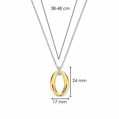 Ti Sento Oval Gold Plated Pendant