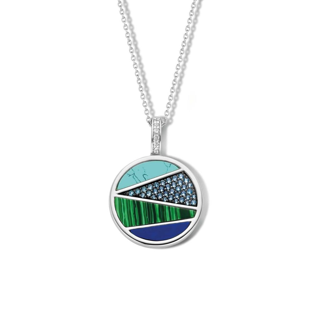 Ti Sento Patchwork Blue Green Pendant