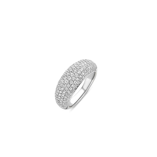 Ti Sento Pave Set Ziirconia Silver Ring Size 56