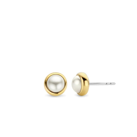 Ti Sento Pearl Gold Plated Stud Earrings