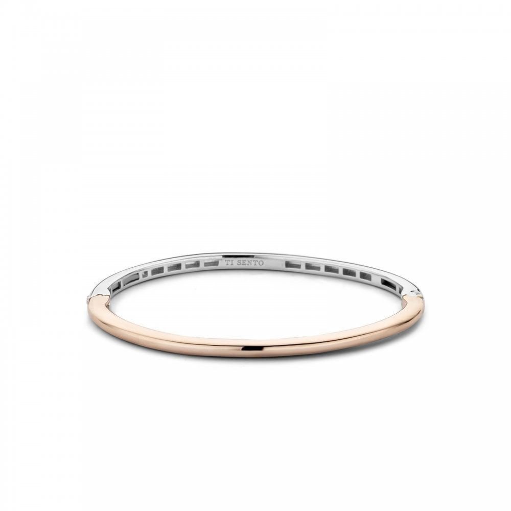 Ti Sento Rose Gold Hinged Bangle