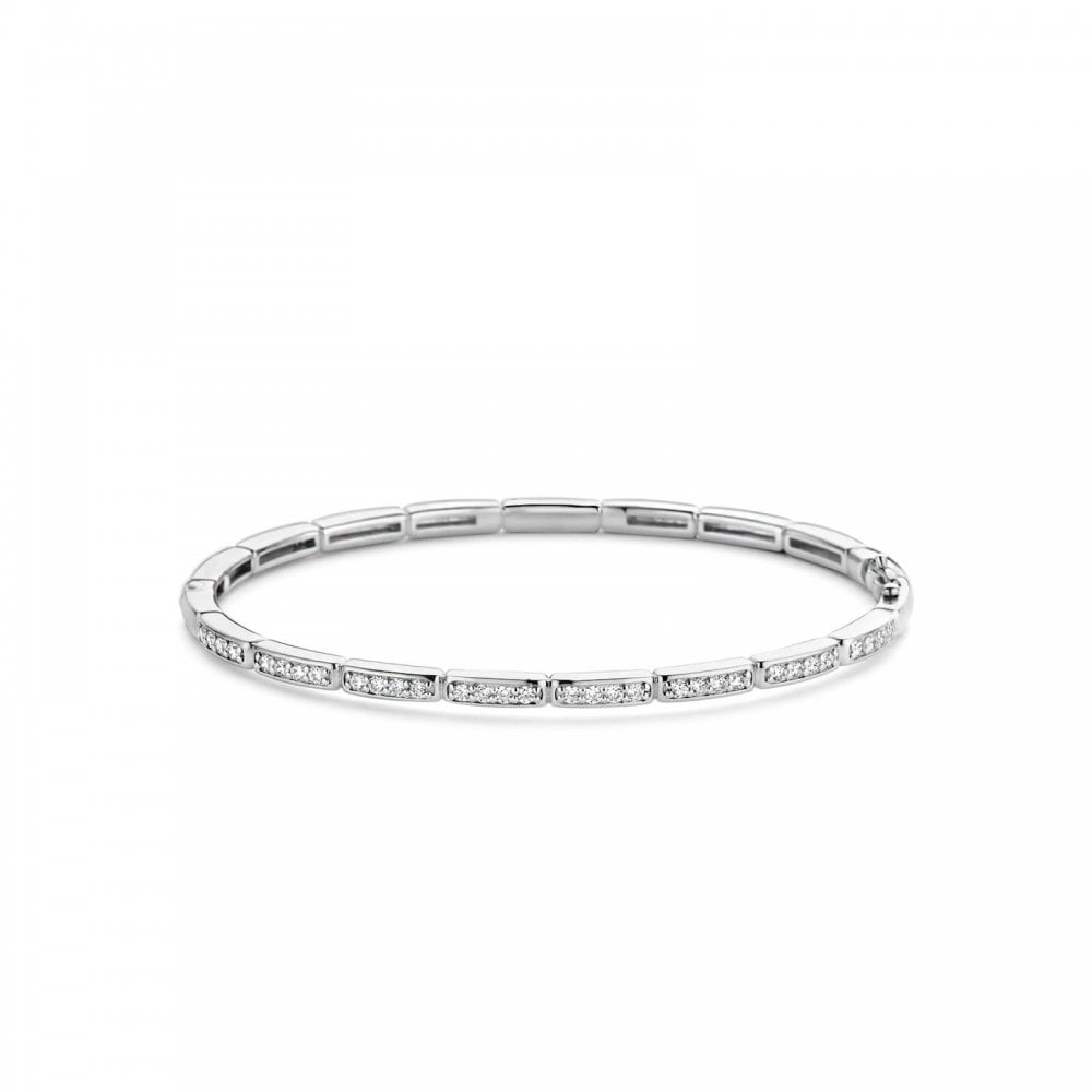 Ti Sento Silver CZ Bangle