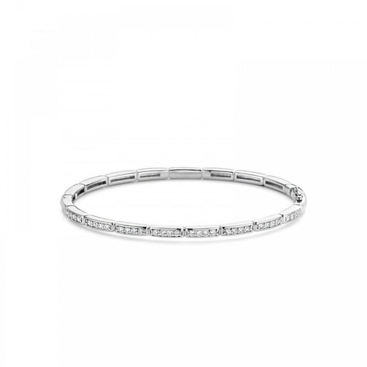 Ti Sento Silver CZ Bangle