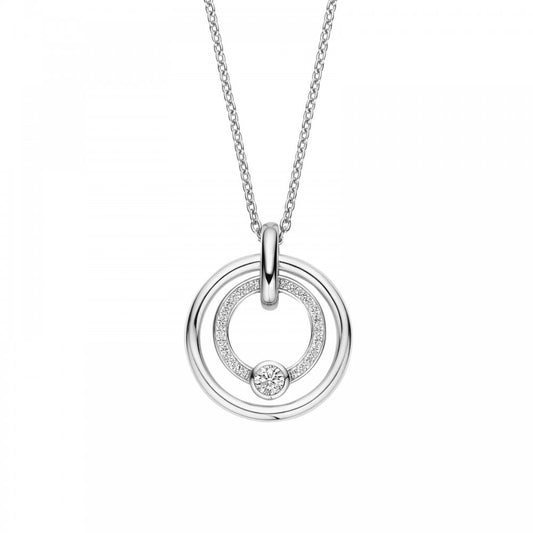 Ti Sento Silver & CZ Circle Necklace